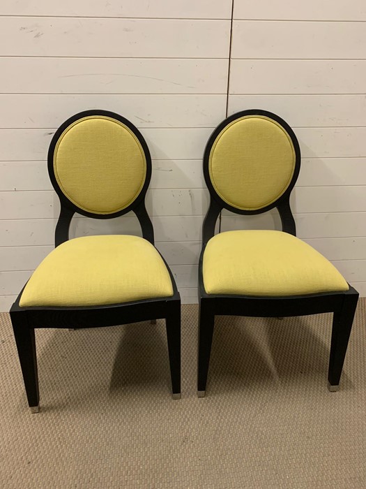 Two bedroom chairs,by PIERRE CRONJE with yellow seat pads - Image 2 of 3