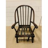 A child's Windsor chair, hoop back with spindle support (H67cm W45cm D43cm)