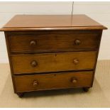 A gentleman wash stand, chest of drawers (H88cm W100cm D57cm)