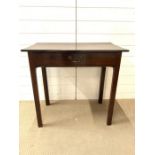 A Mahogany hall table with center drawers )H 76 cm x D 45 cm x L 82cm)