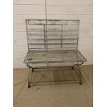 A garden metal bistro bench (H93cm W82cm D40cm)