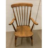 An oak farmhouse chair