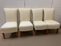 Four Calico fabric dining chairs