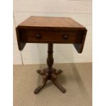 A Satinwood Pembroke table with a single drawer.