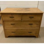 A antique pine chest of drawers AF (H79cm W100cm D50cm)