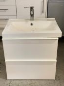A wash stand with two drawers and sink (W64cm D49cm)