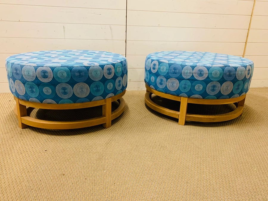 A pair of large round stools (H40cm Dia77cm) - Image 2 of 3