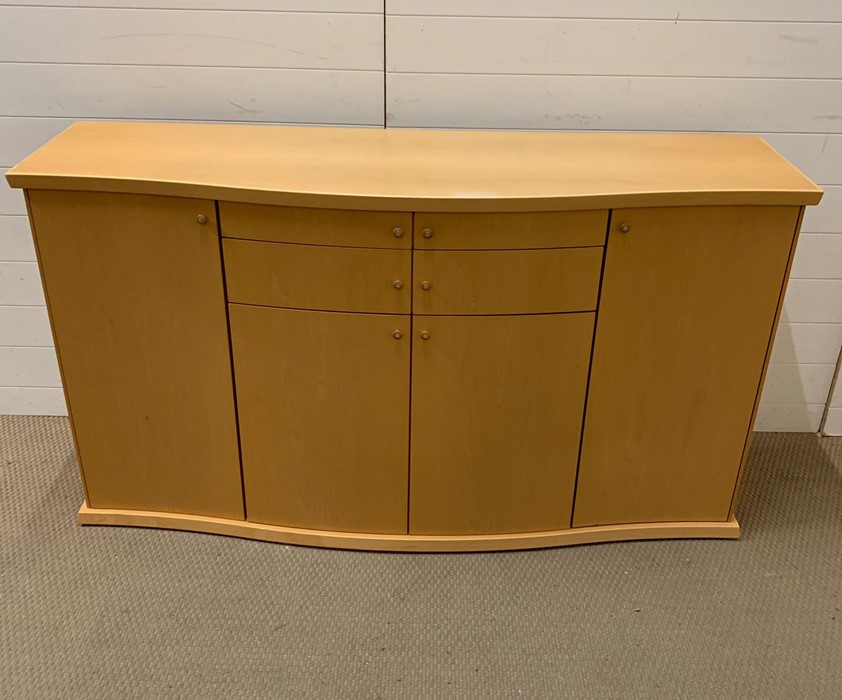 A Skovby sideboard with cupboards to sides and drawers to centre, made in Denmark (H90cm W158cm - Image 3 of 5