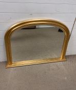 A gilt over mantle mirror (H81cm W120cm)