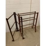 A mahogany towel rail and a mahogany clothes rail