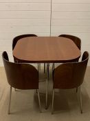 A Retro cube design nesting dining table and chairs (H76cm Sq84cm)
