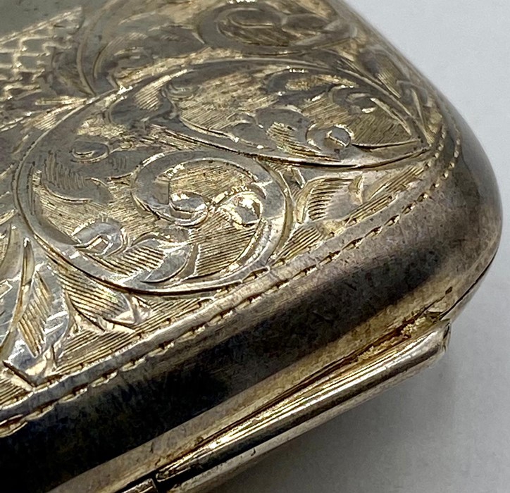 An Ornate silver cigar case, with foliate design and a blank cartouche, by Jospeh Gloster Ltd , - Image 8 of 8