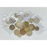 A quantity of British Colonial coins including India, Africa, Rhodesia Florins, Shilling and