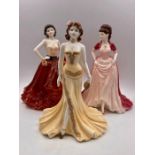 A Selection of three Coalport figures of Ladies.