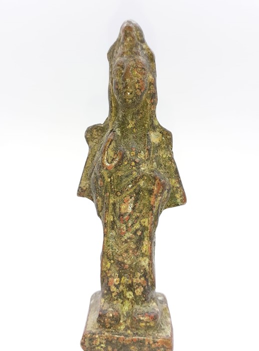 A pair of small Chinese bronze figures on a stand (10cm larger -without stand-). Provenance: From - Image 5 of 5