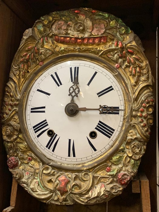 A long case clock with decorative tin plate inside (H220cm W51cm) - Image 5 of 7