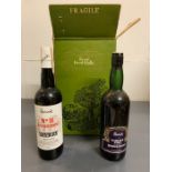 A Boxed case Harrods Rare Old Port and a Bottle No 11 Amontillado Sherry