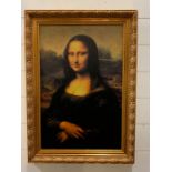 A framed print of Mona Lisa