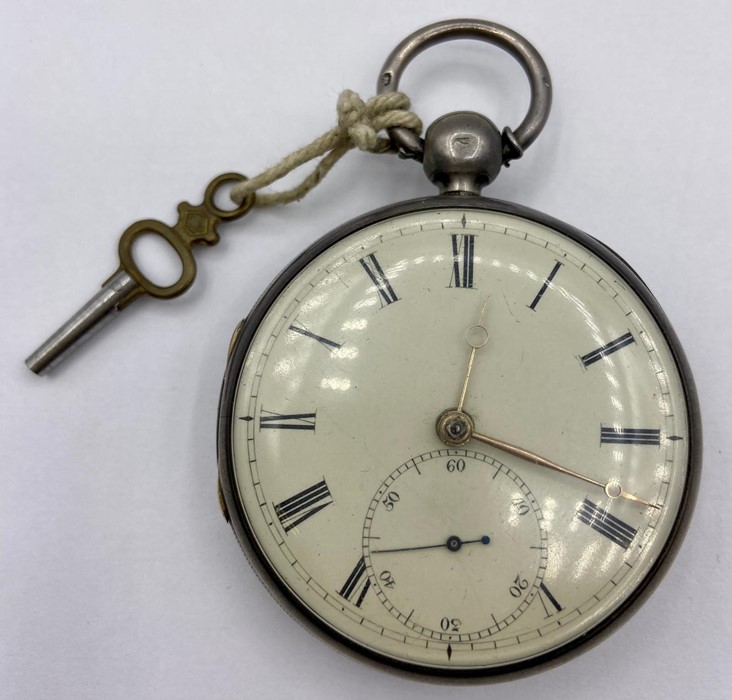 A Silver Pocket watch, hallmarked for 1815 Chester, case makers mark JLS & Co (Joseph Lewis Samuel &