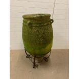 A large garden urn on stand (H110cm W60cm)