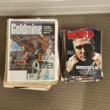 A selection of Goldmine 90's collectors newspapers along with sixteen The Word Music magazine 2008/