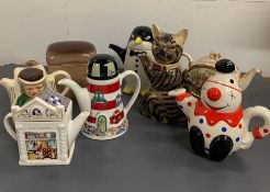 A selection of novelty teapots
