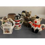 A selection of novelty teapots