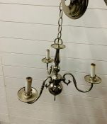 A three arm crome ceiling light