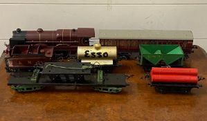 A Hornby, Meccano, Royal Scot 6100 railway engine 'O' gauge with light bulb to front boiler and