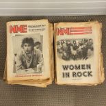 Eighty vintage melody marker and NME magazine/newspapers with some amazing front pages 70's and 80's