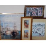 A group of four prints of famous paintings, framed and glazed. (4)