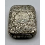 A silver vesta case by Sampson Mordan & Co, hallmarked London 1884