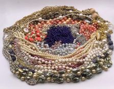 A Large volume of Costume Jewellery necklaces.