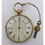 An 18ct Gold pocket watch, late 19th Century with a lever movement by J Harris and Sons of