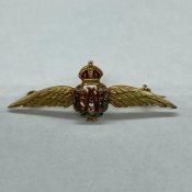 A 9ct gold RAF sweetheart brooch.