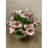 A bone china flower basket (36cm x 34cm)