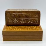 Two inlaid cigarette boxes