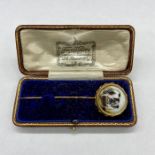 A Bulldog Miniature Portrait on a pin by John William Bailey