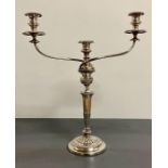 A Three light silver plated candelabra probably 1870's/1880's.
