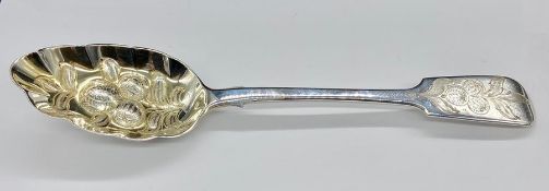 A Berry Spoon dated London 1839 by Samuel Hayne & Dudley Carter in a Boodle and Dunthorne box.