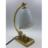 A Desk lamp (No 758) on brass stand.