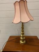 A Brass table lamp.