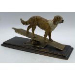 A Cold Painted bronze figure of a dog desk letter clip.