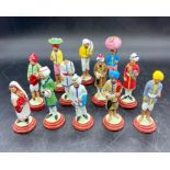 A small selection of Indian painted clay figures AF