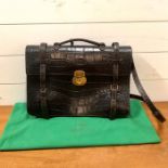 A vintage Mulberry brown Congo leather satchel/brief case as new with dust cover and clean interior