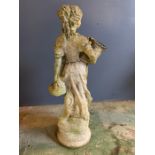 A statue of a farm girl holding pots (H67cm)