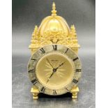 A rare Vintage brass Swiza eight day travel alarm clock, Swiss made.