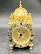 A rare Vintage brass Swiza eight day travel alarm clock, Swiss made.