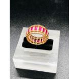 An 18ct gold ruby ring.