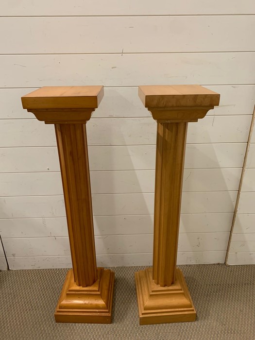 A pair of wooden pillars